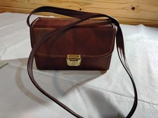 1960s Vintage Hard Camera Case w/ Camera Caddy - Brown Faux Leather