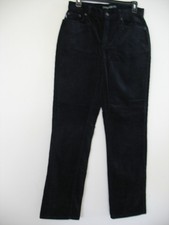 VTG LRL Ralph Lauren Wide Wale Corduroy Pants Womens 6 Rich Black Straight Leg