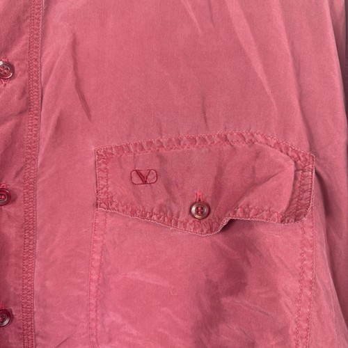 Vintage Valentino Uomo shirt men's red short sleeved button up 100% silk Size M - Picture 4 of 9