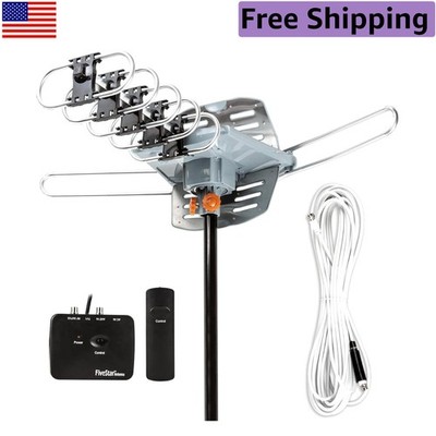 Weather-Resistant 150-Mile 360° Rotating Antenna for Crystal Clear HD TV Signals