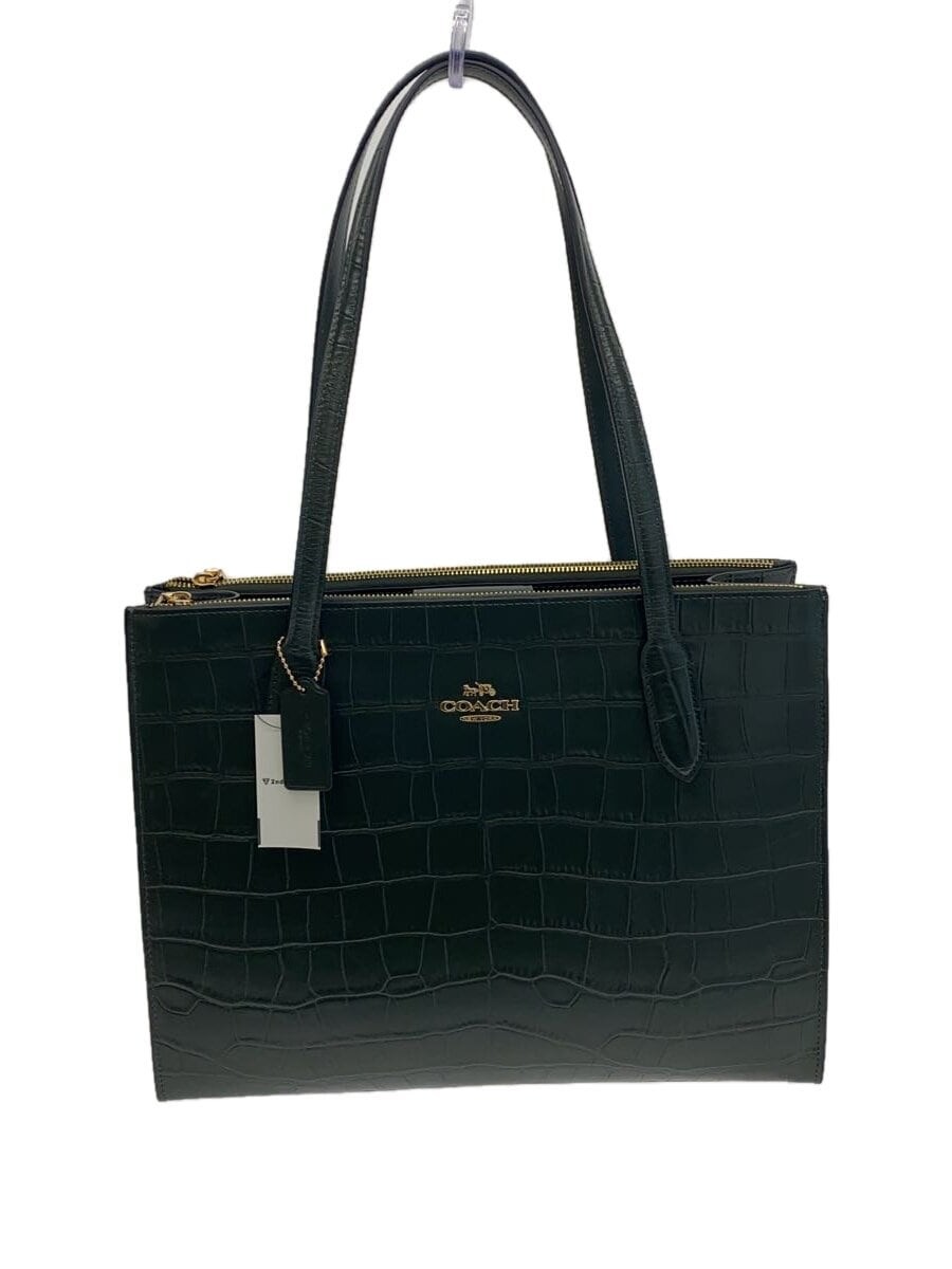 Auth COACH Nina Tote Bag CL654 Leather Green F/S 424726