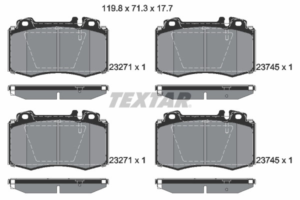 Plaquettes de frein Textar 2374502 d'origine pour disques de frein Mercedes-Benz