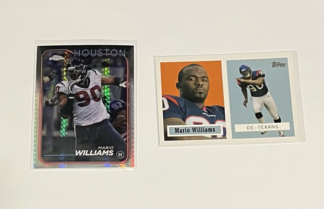 Mario Williams 2024 Topps Chrome Hyper Prizm #84 & 2006 Turn Back The Clock #7