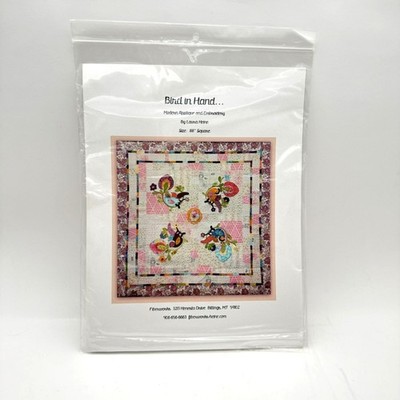 Fiberworks Bird in Hand Applique Quilt Pattern by Laura Heine 88 Inch Square New