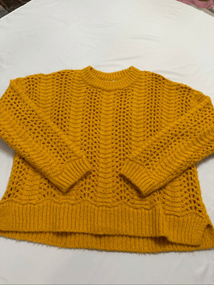 Madewell Windemere Golden Sunset Pointelle Pullover Sweater Size Large