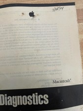 Macintosh Diagnostics Reference guide dated 3/28/1994 used, worn