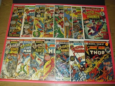 Lot of 15 Marvel Team-Up run #4-7 9 12-18 22 25 26 all low grade VG 1972! 5 6 13