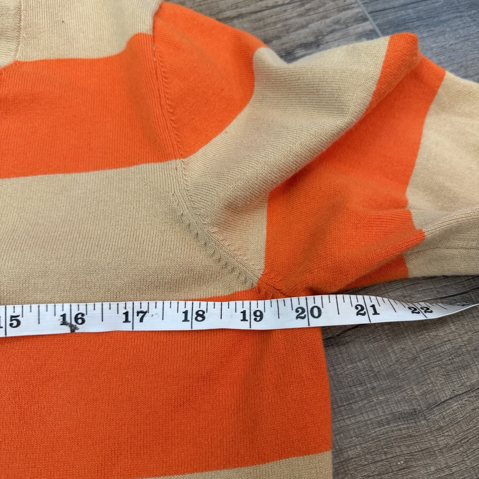 Tommy Hilfiger Women’s XL Y2K V Neck Long Sleeve Sweater Colorblock Orange Prima thumbnail 9