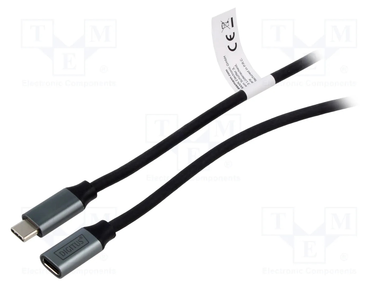 Digitus - Rallonge de câble USB-C - USB 3.1 - 4K - 1 m - Noir - Image 2