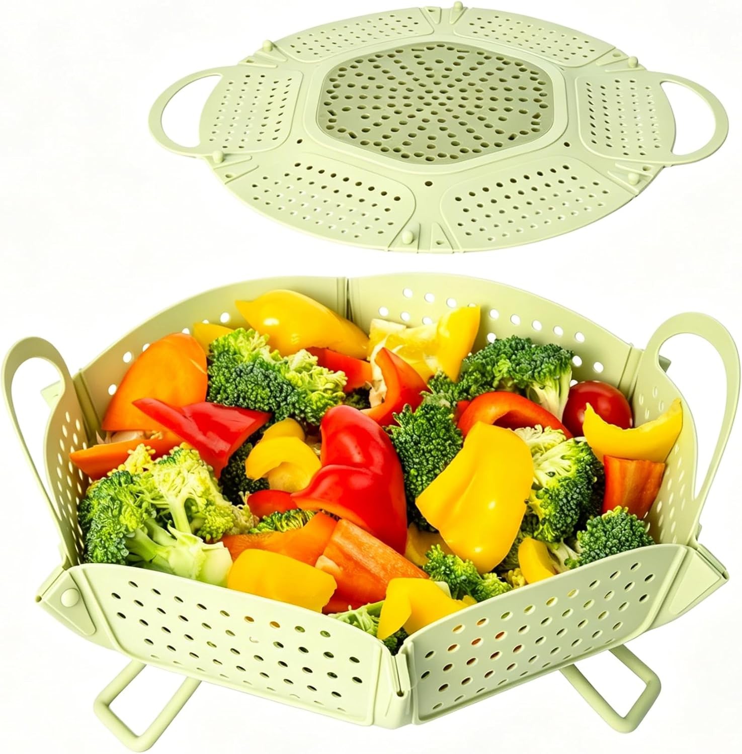 Lar Collapsible Silicone Steer Basket, Folding Silicone Vetable