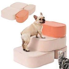 Dog Stairs for Small Dogs 17.7" H,2 in 1 Dog Steps for High Bed Couch 3-Step ...