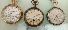 Vintage Style Pocket Watches Brass Collectible Marine Pocket Watch Set of 3 Pcs