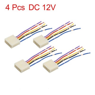 4pcs Car Power Window Switch Socket 5 Pin Wiring Harness Pigtail Adapter DC12V