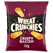 32g x 30 Pack Wheat Crunchies Crispy Bacon Flavour Snacks Wheaty Tubes Bulk Box