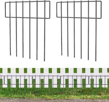 Garden Fence For Auction 13" L x 17" H Metal Black 10 Packs
