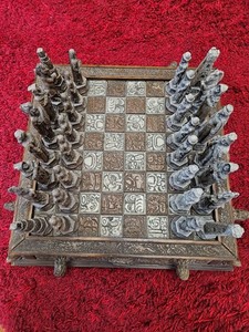 Aztec Mayan Dragon Collectible Antique Chess Set - LOWER PRICE