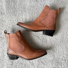 Roan by Bed Stu Women's Cliffhanger Ankle Boots Size 7.5 Tan Leather Western