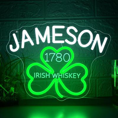 Dimmable Whiskey Neon Wall Sign for Man Cave and Bar Decor, 13.7x10.4 In