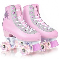 SULIFEEL Roller Skates for Girls and Women, Rhinestone Star Skates with High ...