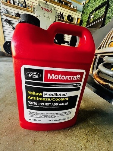 (1) Motorcraft VC13DLG galón amarillo refrigerante anticongelante para Ford Lincoln - Imagen 2 de 3
