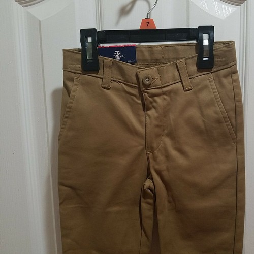 Boys IZOD Flat Front Uniform Pants-Navy Size 10 & Burnished Khaki Size 5 - Picture 7 of 11