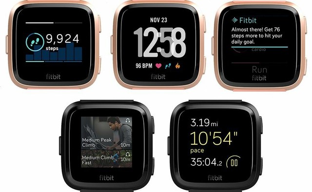 Fitbit Versa Smart Watch HR monitor Activity Tracker Black FB504GMBK Small Large for sale online