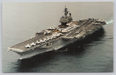Postcard USS Kitty Hawk CV 63 US Navy Aircraft Carrier