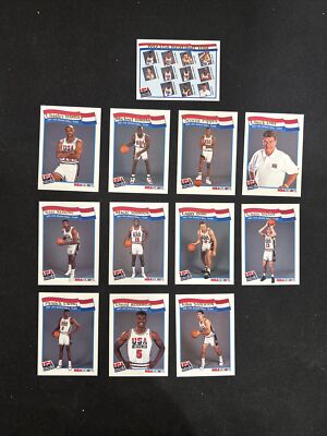 1991 NBA Hoops McDonalds USA Olympic Dream Team 12 Card Set Mint
