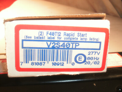 ADVANCE V2S40TP ELECTRONIC BALLAST 277V 60Hz FOR (2) F40T12 LAMPS - LOT OF 2