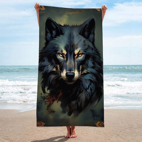 Cool Tribal Chief Wolf Large Pool Swim Spa Beach Towel Christmas Birthday Gift - Picture 10 of 21