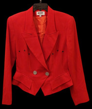 MOSCHERY Vintage 100% Wool Red Blazer Size 10 (Read Description) Made in USA