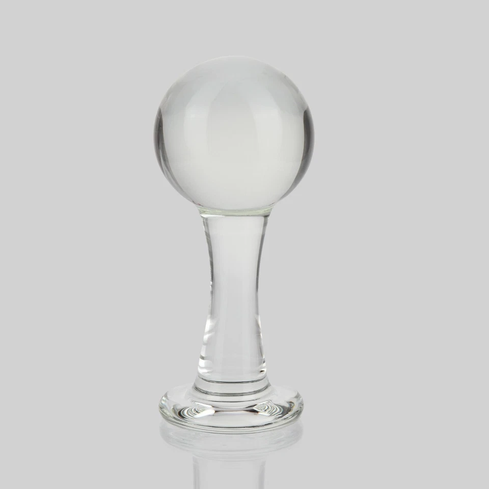 Estirador anal con forma de bola grande orbe de vidrio en forma de tapón trasero Foto 3 de 4