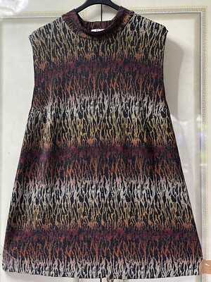 ISIS/Elegant Tunika Mit Kragen-multicolor Mit Lurex,Linia A,Details,Gr.52(50)Neu