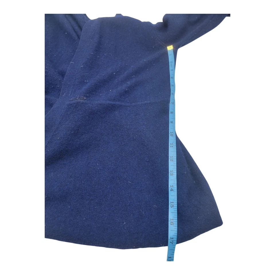 Suéter Charter Club Mujer L Azul Lujo Cachemira Cárdigan Minimalista Carrera Foto 3 de 4