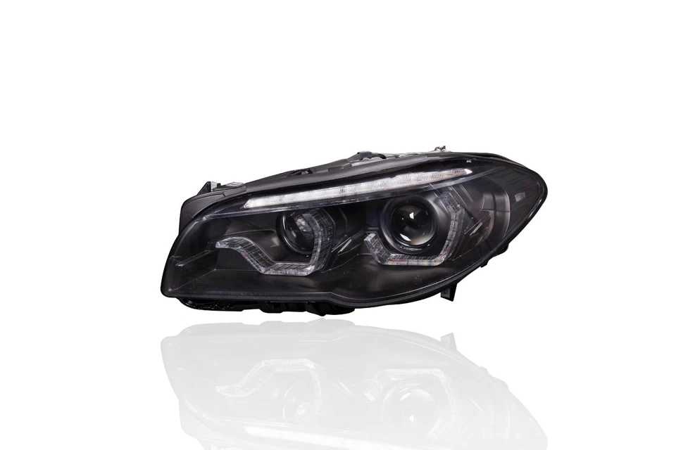 Phare Pour BMW 5 Série F10 2011-2013 Noir LHD DRL XENON Indicateurs Dynamiques - Photo 2/4