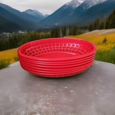Lot Of 7 RETRO TABLECRAFT Products Red Plastic Serving Basket Made in USA