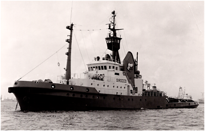 #ad Sirocco Tugboat at Sea ITC Japanese Built Vessel 1980s Vintage Photo $19.99