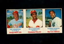 1975 Hostess 3 Card Panel #46 Thurman Munson, Henderson, Montanez