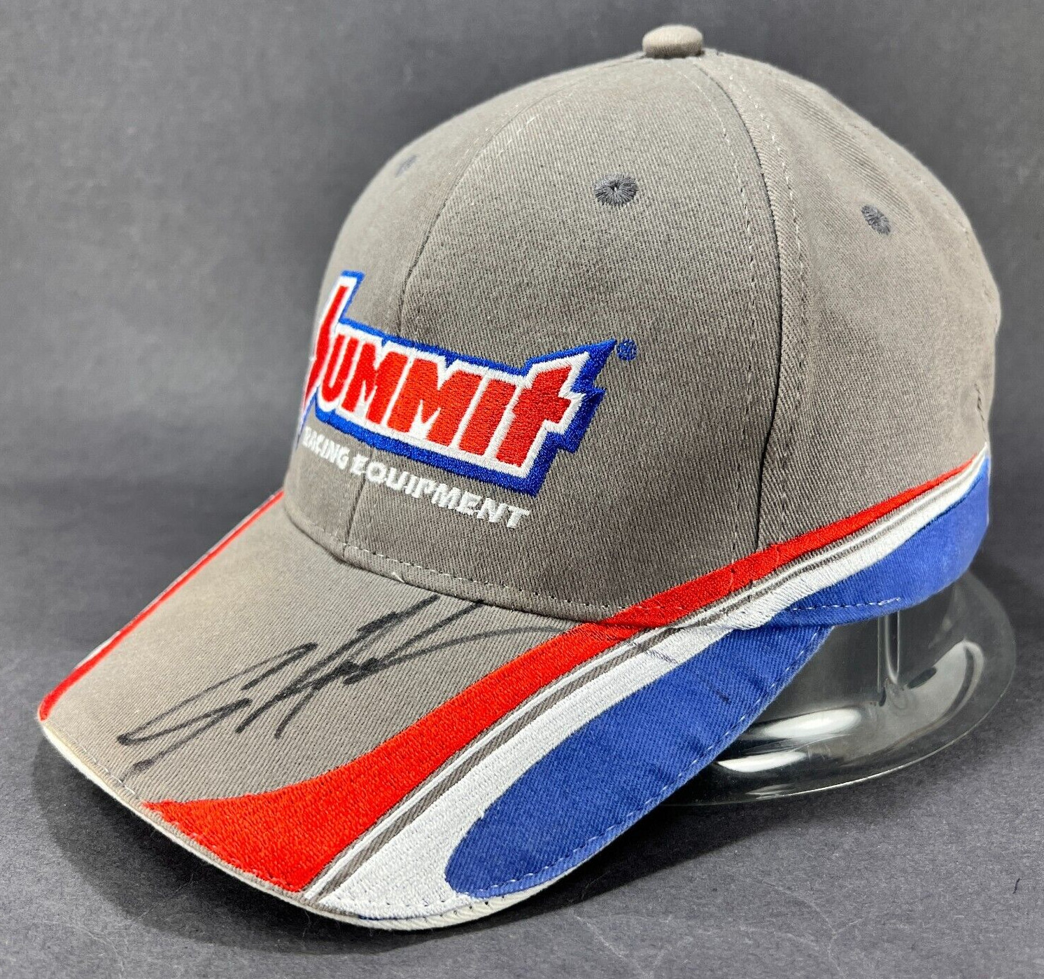 Summit Strap Back Cap Hat Main Gate Gray Racing E… - image 2