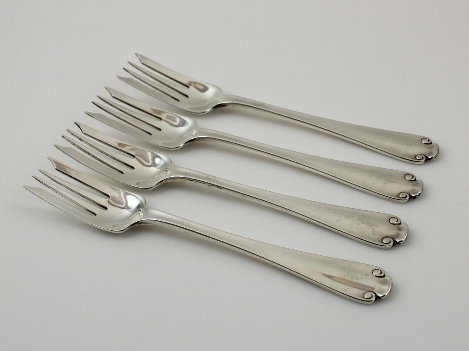 Tiffany Flemish Sterling Silver Salad Forks - 6 3/4" - Set of 4 - No Monogram
