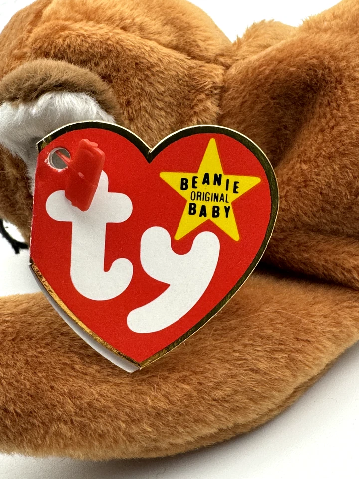 Gorro vintage 1996 TY “Sly the Fox” bebé vientre marrón retirado Foto 2 de 4