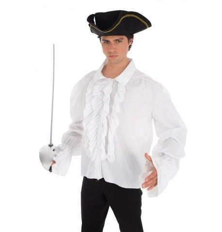 KARABU Camicia bianca da pirata corsaro moschettiere uomo donna