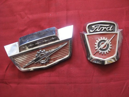 1953-56 original Ford Truck F100 Hood / Fender Emblem Ornament Trim Badge