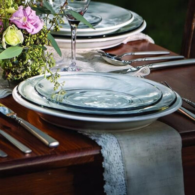 Melamine Dinnerware Sets 12-Piece Square Glass Dinnerware Set