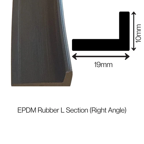 L Shaped Rubber Angle Section Edge Trim Seal 19 x 10 mm