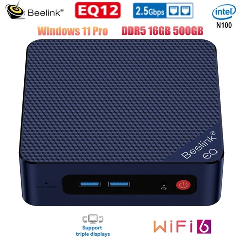 Beelink EQ12 Intel 12th N100 Mini PC Windows 11 DDR5 16G 500G SSD 4K HD Computer