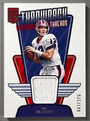 Jim Kelly 2023 Panini Donruss Elite NFL Throwback Threads Relic #5 Bills /375