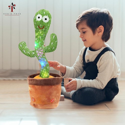Juguete de peluche de cactus bailando, mueva creativo canto hablar repetir suave divertido - Imagen 4 de 7