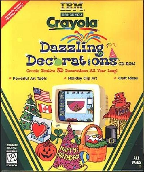 Crayola Dazzling Decorations (CD, 1998) for Win/Mac - NEW CD in SLEEVE - Image 2 of 3