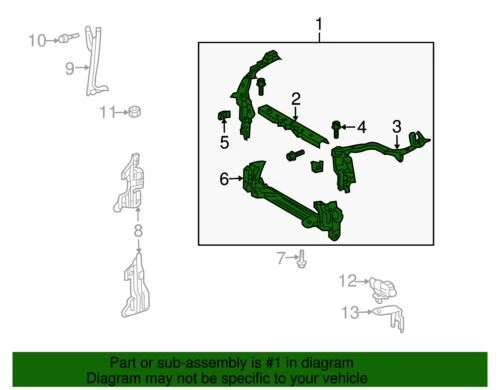 Soporte de barra de amarre de radiador genuino GM 2009-2010 Pontiac Vibe AWD Base GT 19183832 Foto 2 de 2